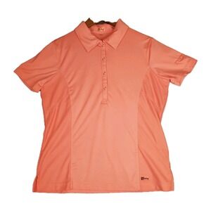 Bette & Court M Swing Salmon Colored Golf Polo Shirt With Tee Holder In Sleeve